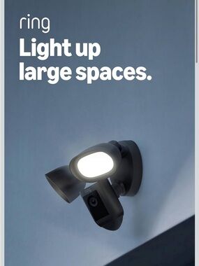 Ring Outdoor Floodlight Camera in Black with Bright White LEDs
